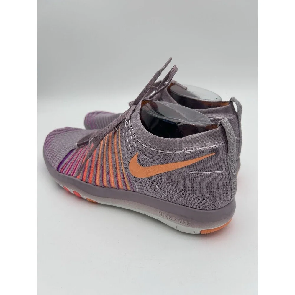 Nike Free Transform Flyknit Purple Orange Mango Womens Running Shoes Size 11